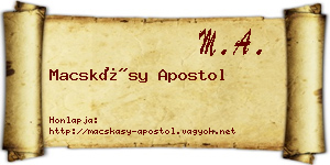 Macskásy Apostol névjegykártya
